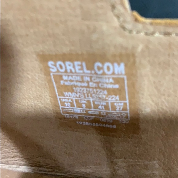 SOREL JOANIE II CAMEL LEATHER JUTE WEDGE SANDAL - Picture 13 of 14